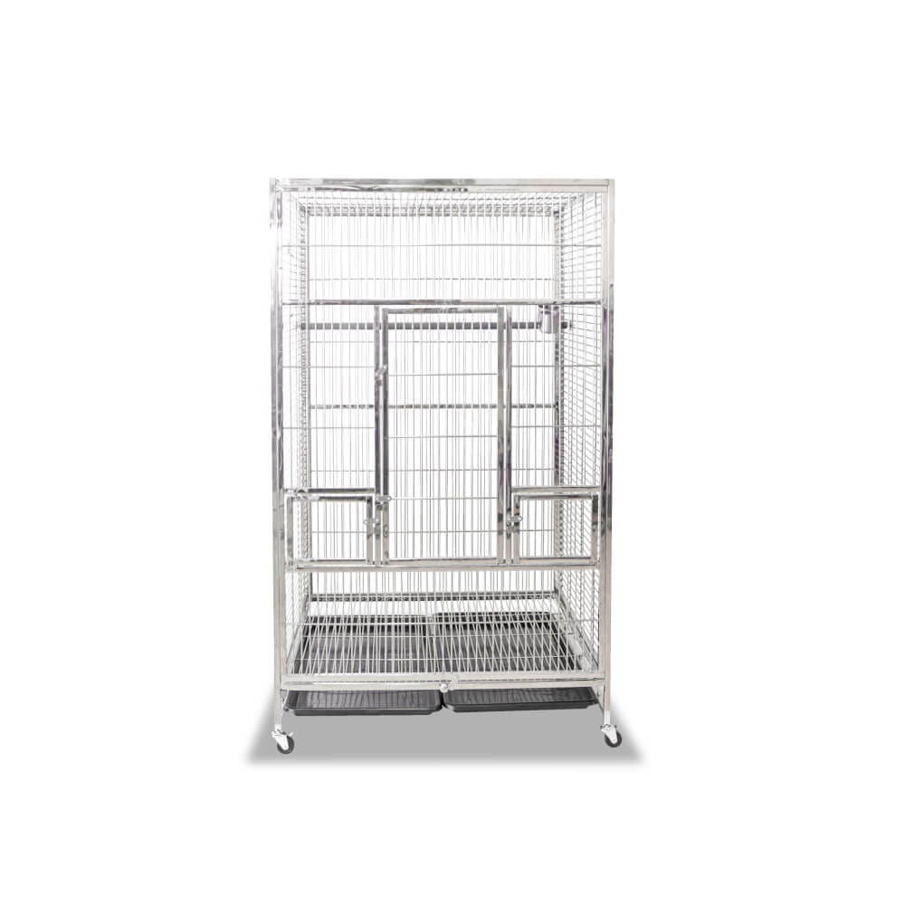 กรงนกสแตนเลส PAWRADISE รุ่นมาคอว์ ท่อตัน SIZE L ขนาด : 94 X 94 X 159 CM